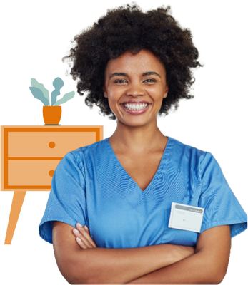 A nurse smilling