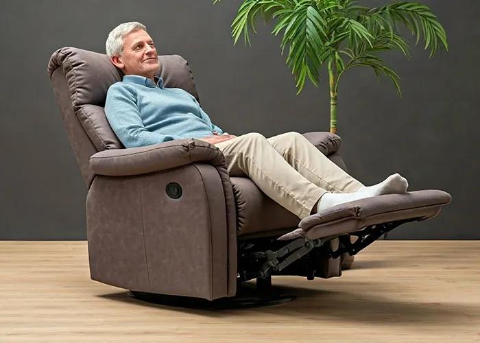 Customer trialling a dual-motor rise recliner chair at Karis Life Hornsby showroom — how to choose a rise recliner
