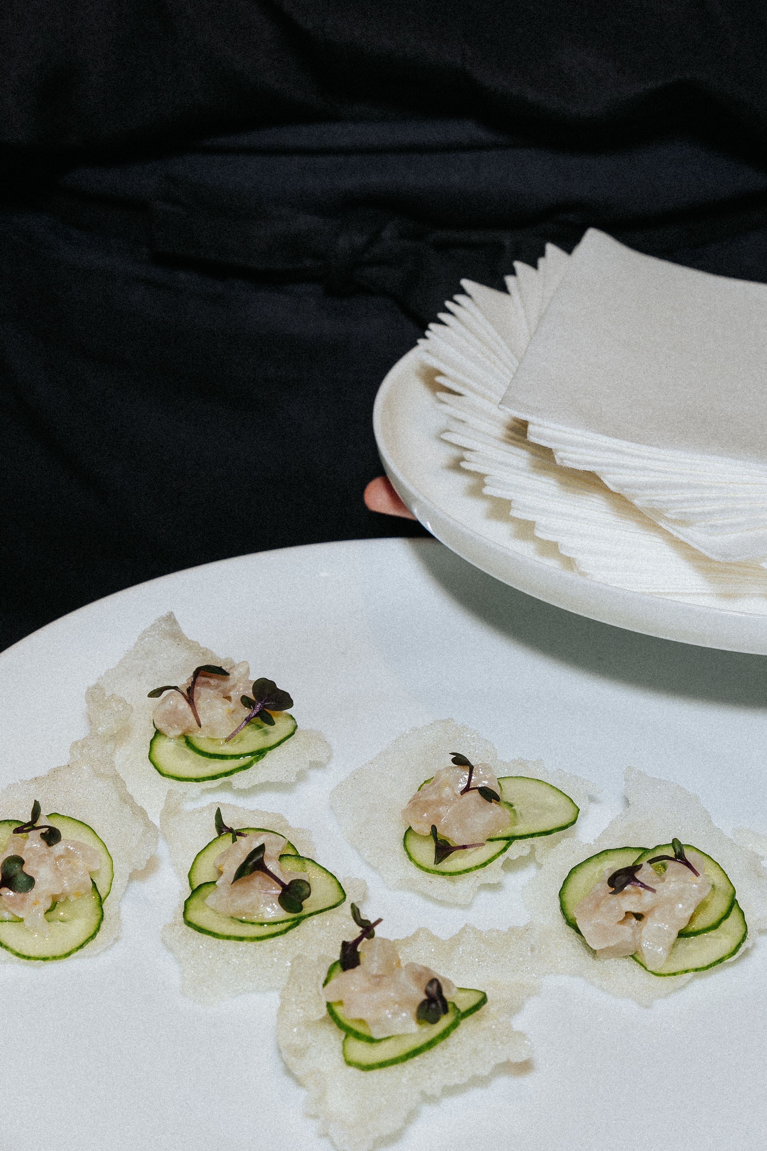 Close up of hors d'oeuvres served at the store opening event