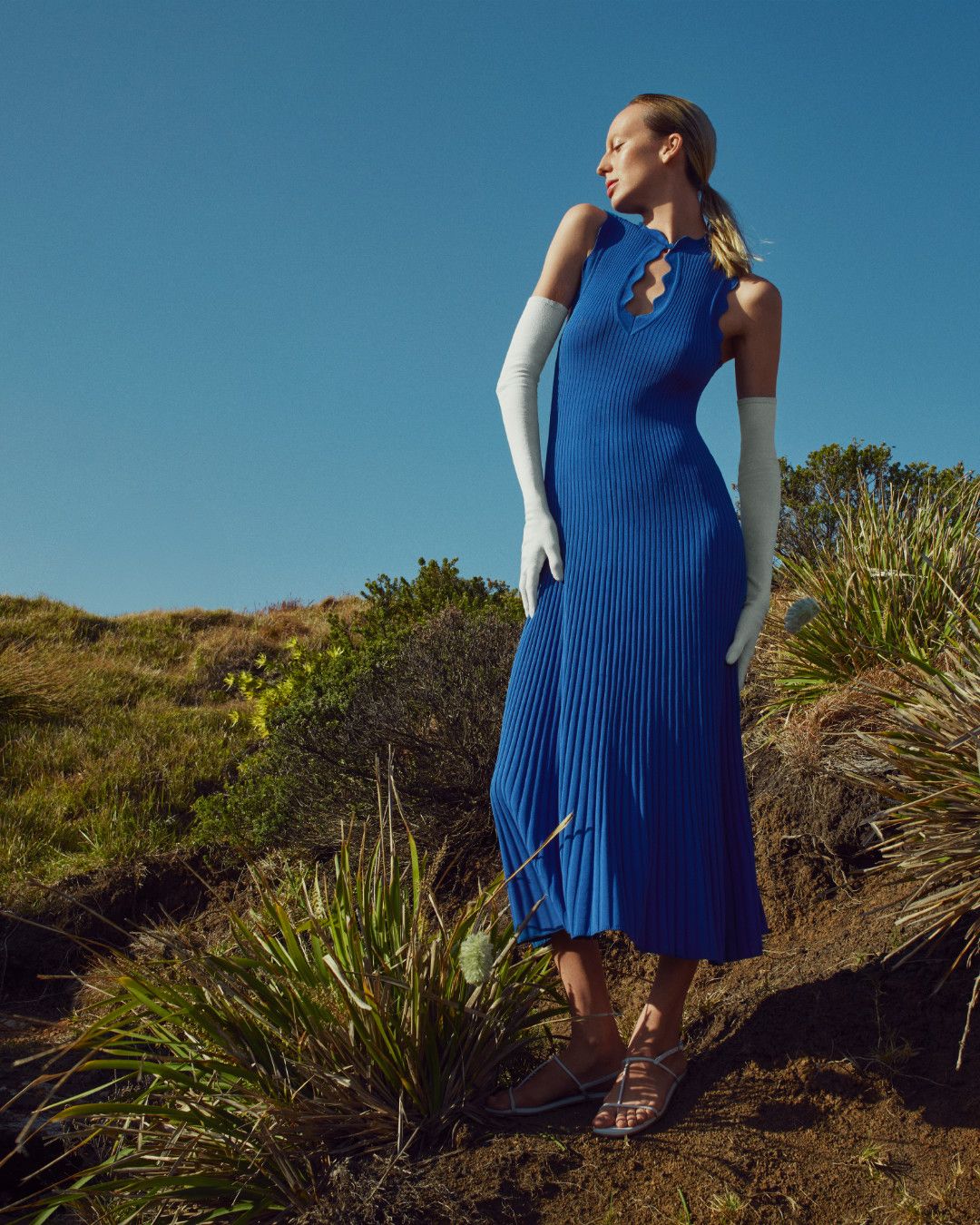 Pleated blue dress - Scanlan Theodore
