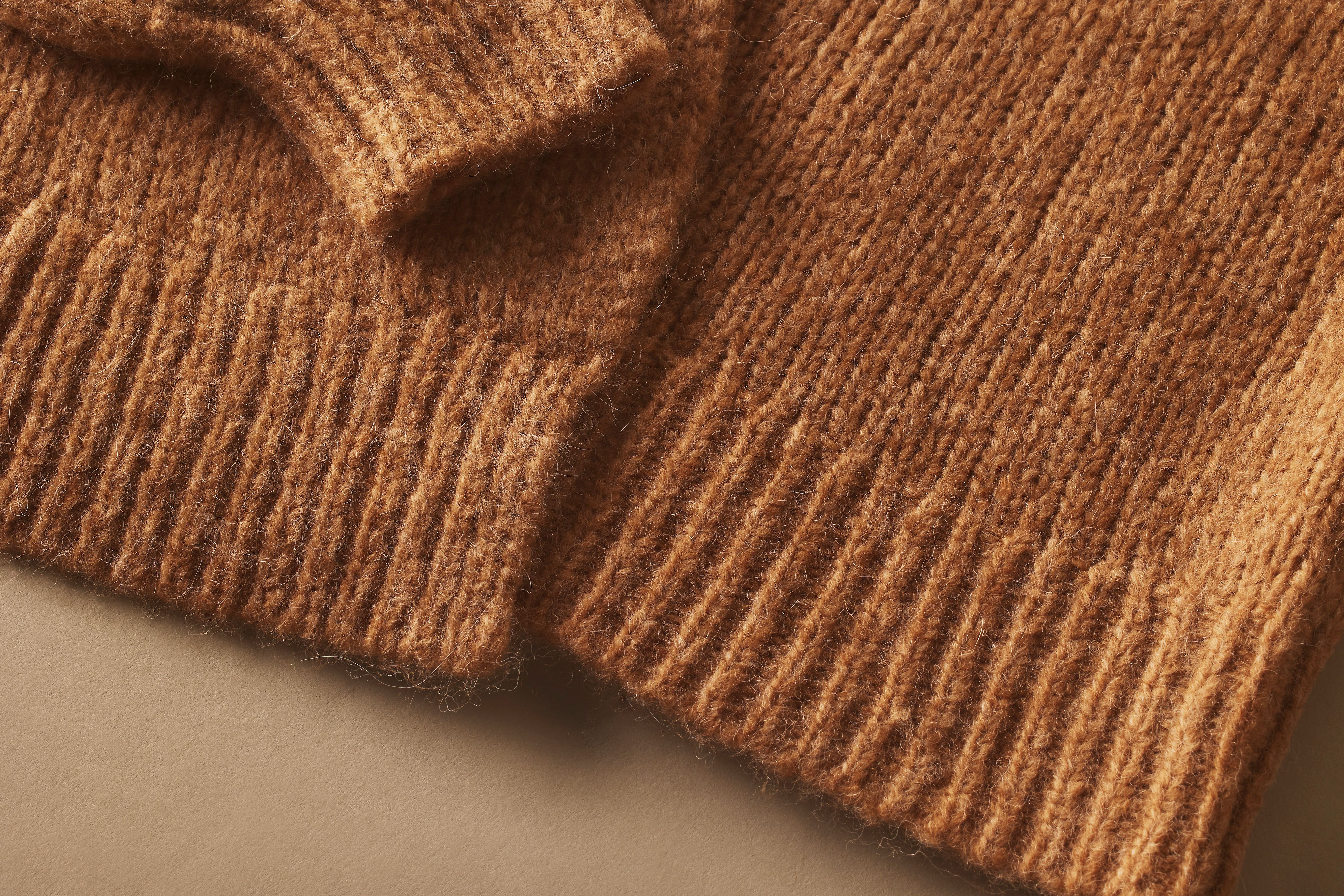 Scanlan Theodore alpaca sweater with close up of texture and cuff detail.