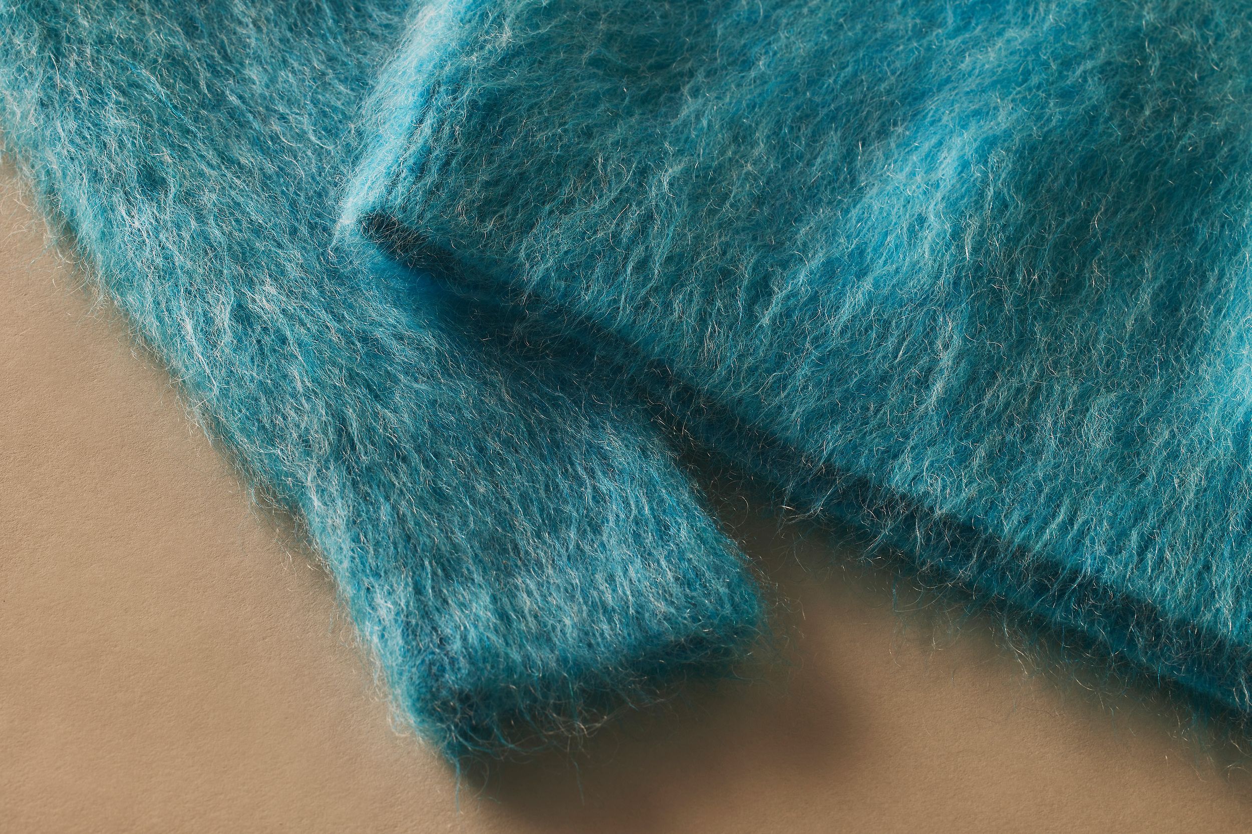 Scanlan Theodore brushed mohair sweater with close up of textured detail.