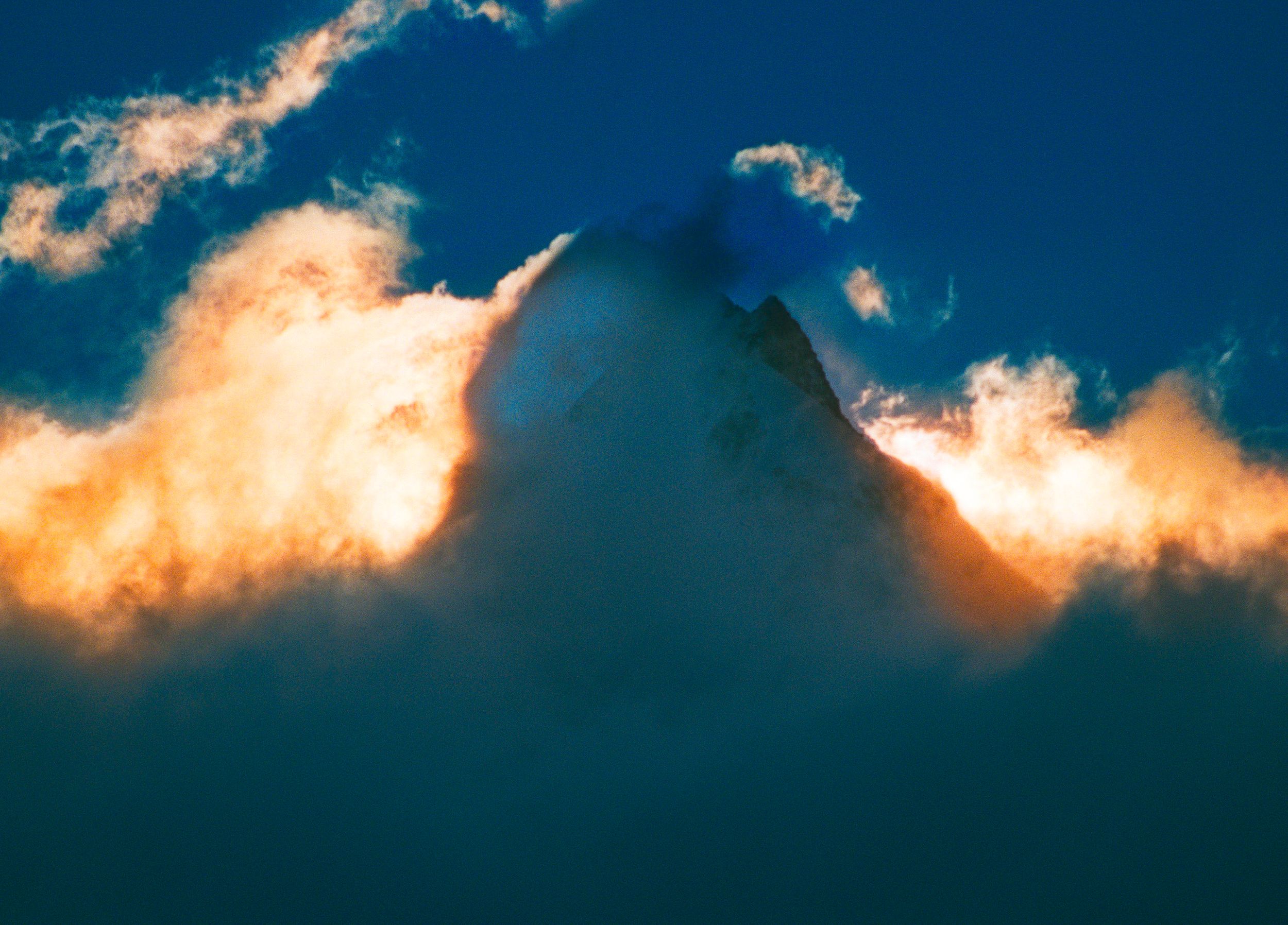 Ethereal image of the sky with golden clouds