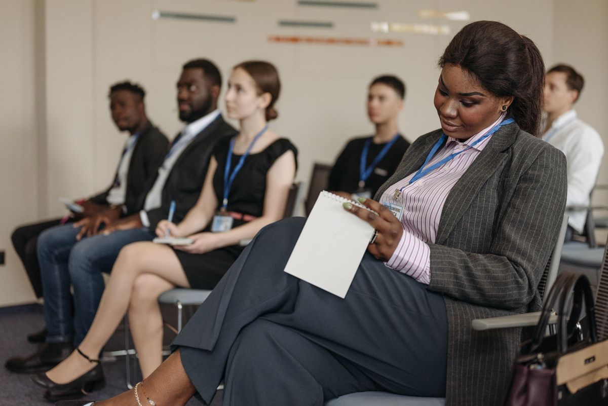 Attendees engaged in a hands-on conference workshop