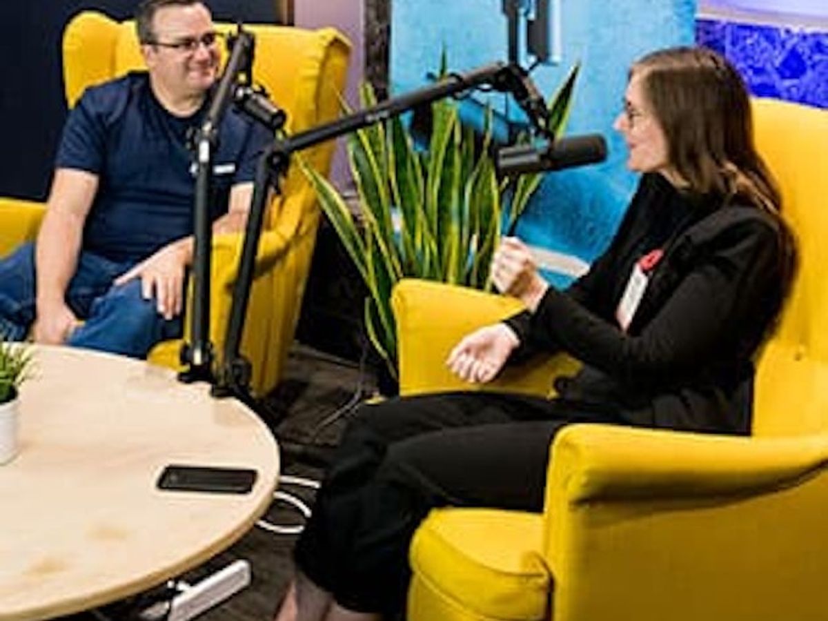A podcast being recorded live at a SocialNext event