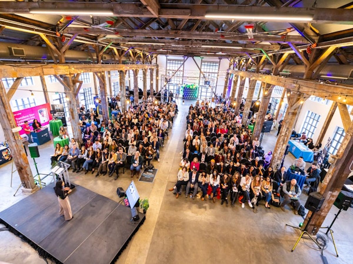 Attendees gathered in the hall at a SocialNext event