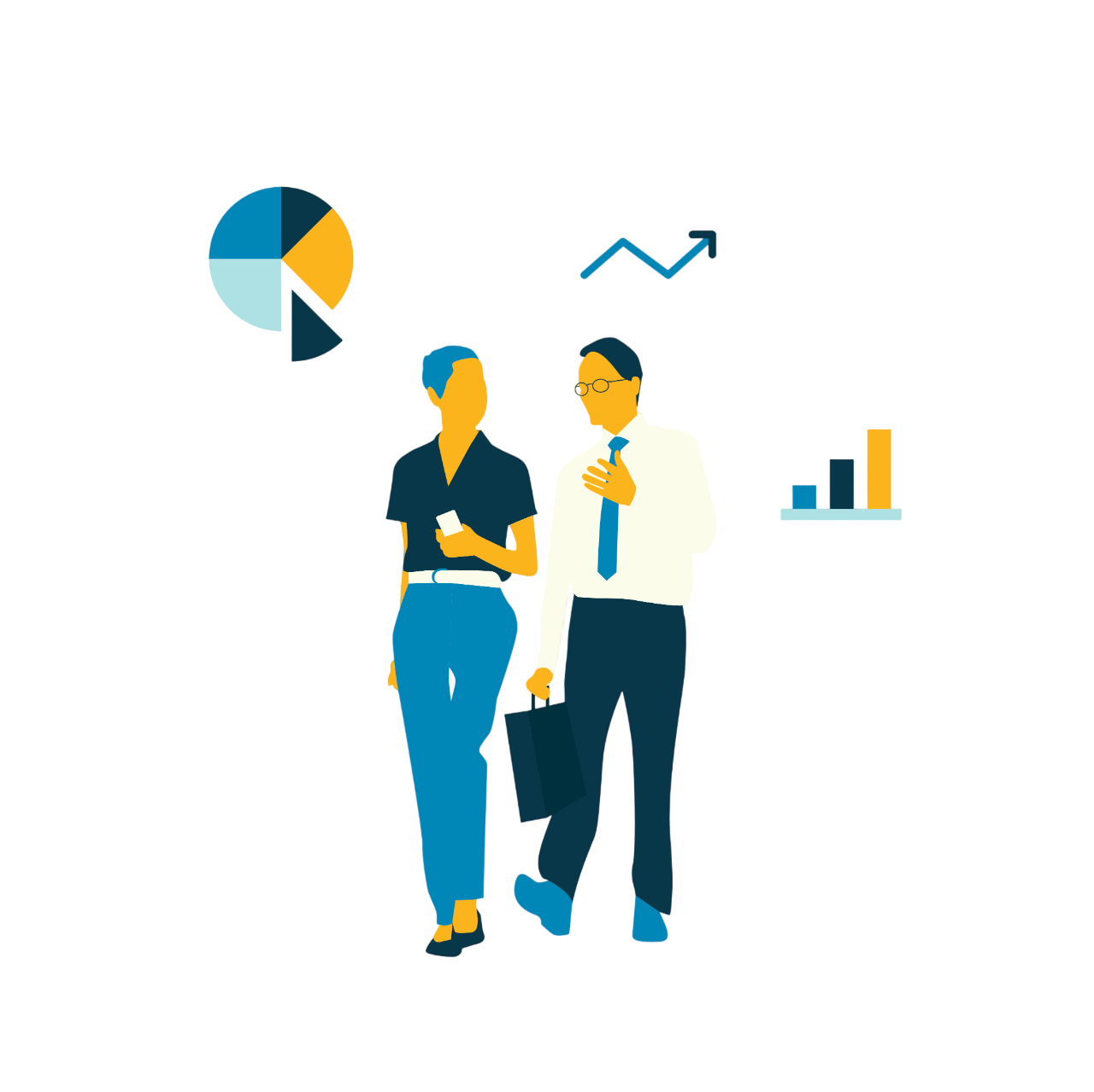 Business team analyzing data