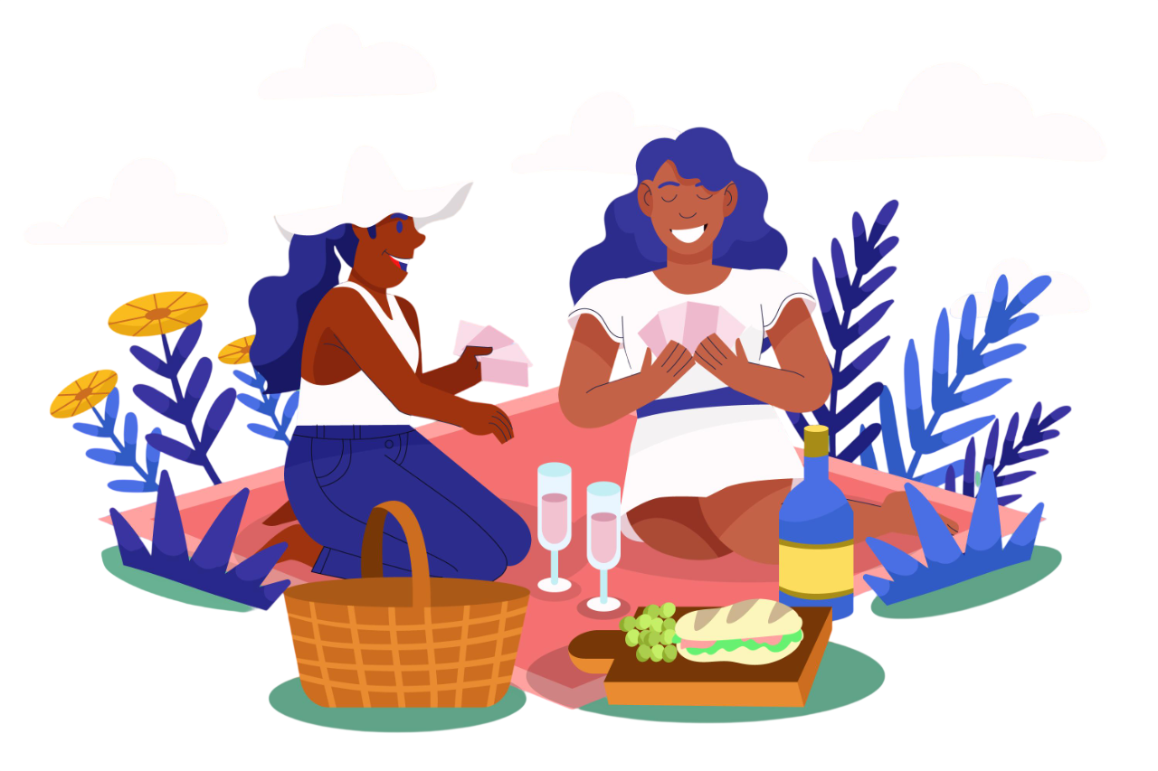 Friendly picnic scene - welcoming families