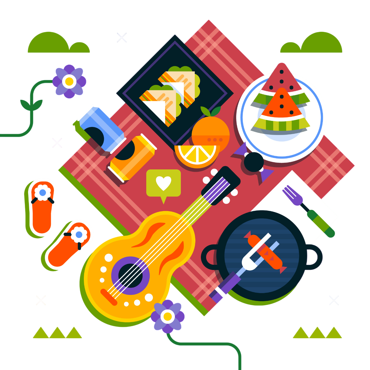 Community picnic with music