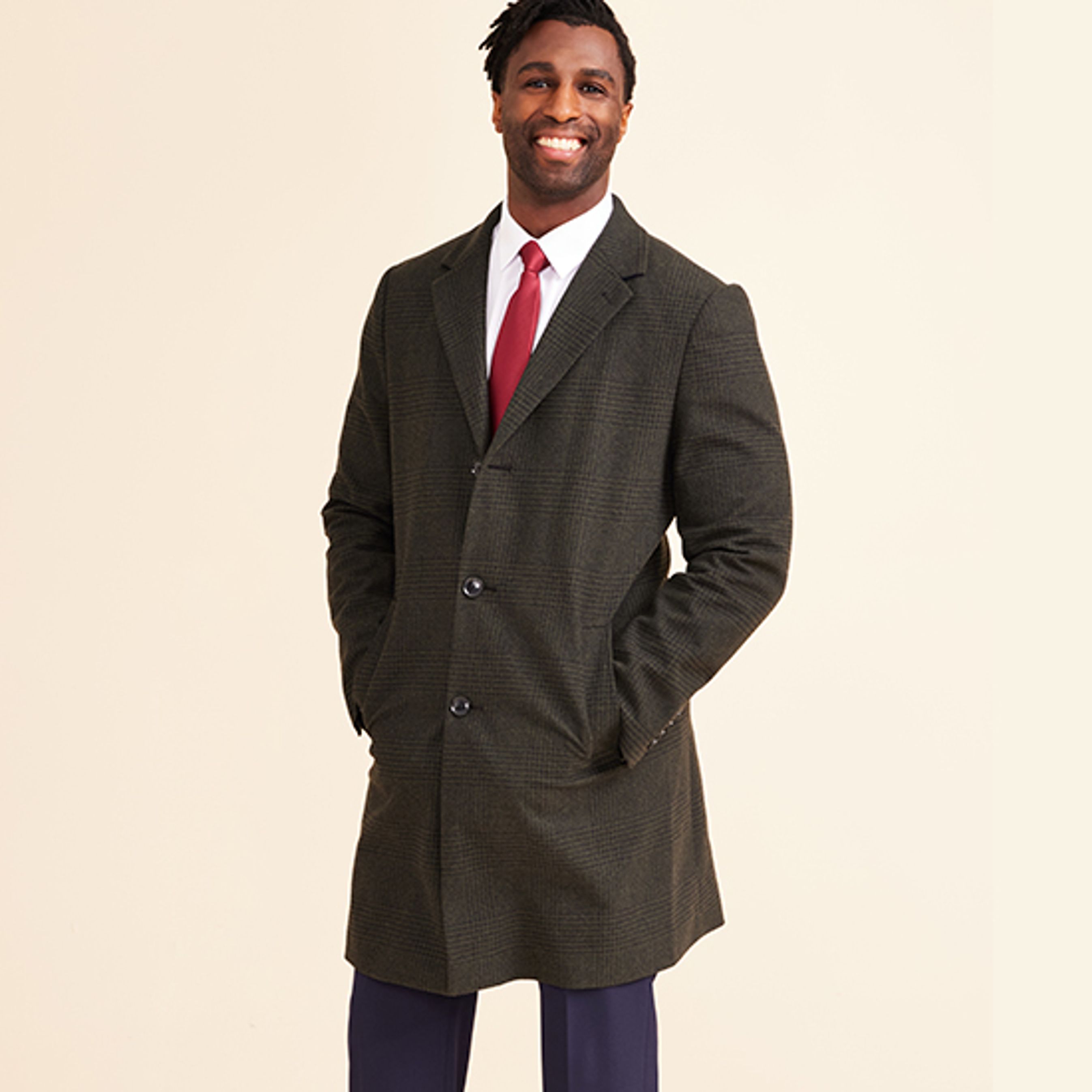 chinese dress ladies Men's Dress Coat Hidden Buttons Trench Overcoat