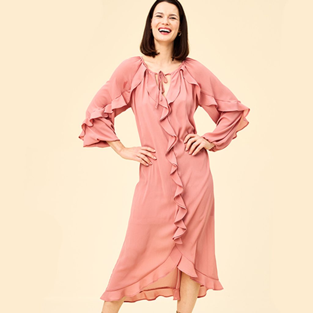 Ladies Ruffle Midi Dress