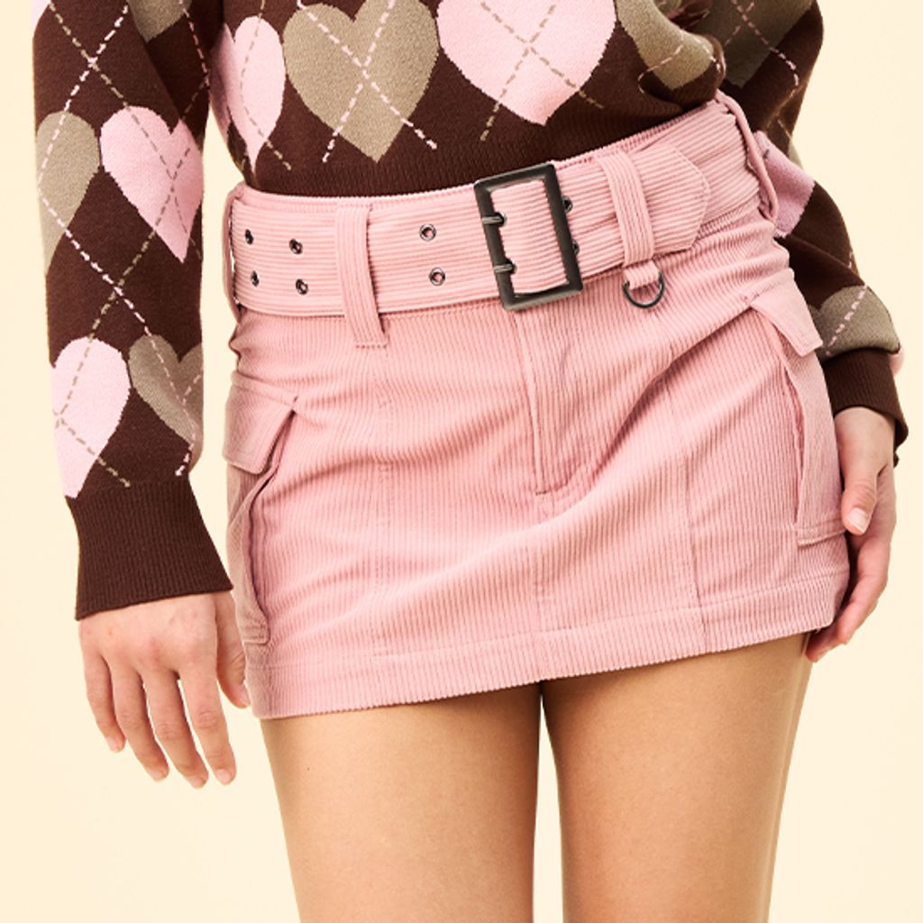 juniors belted mini skirt