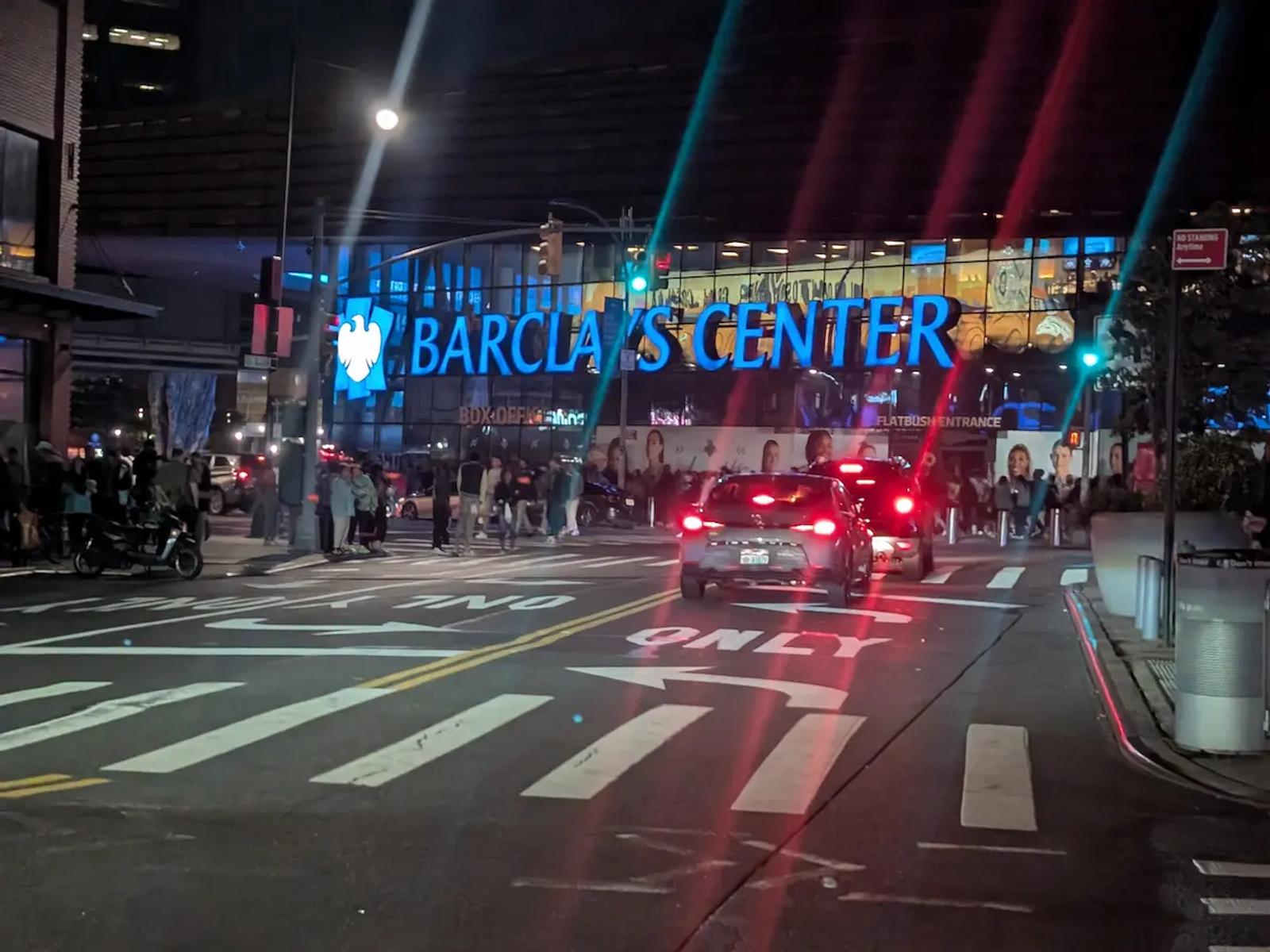 Arriving at the Barclays Center in Brooklyn for a New York Liberty game.
