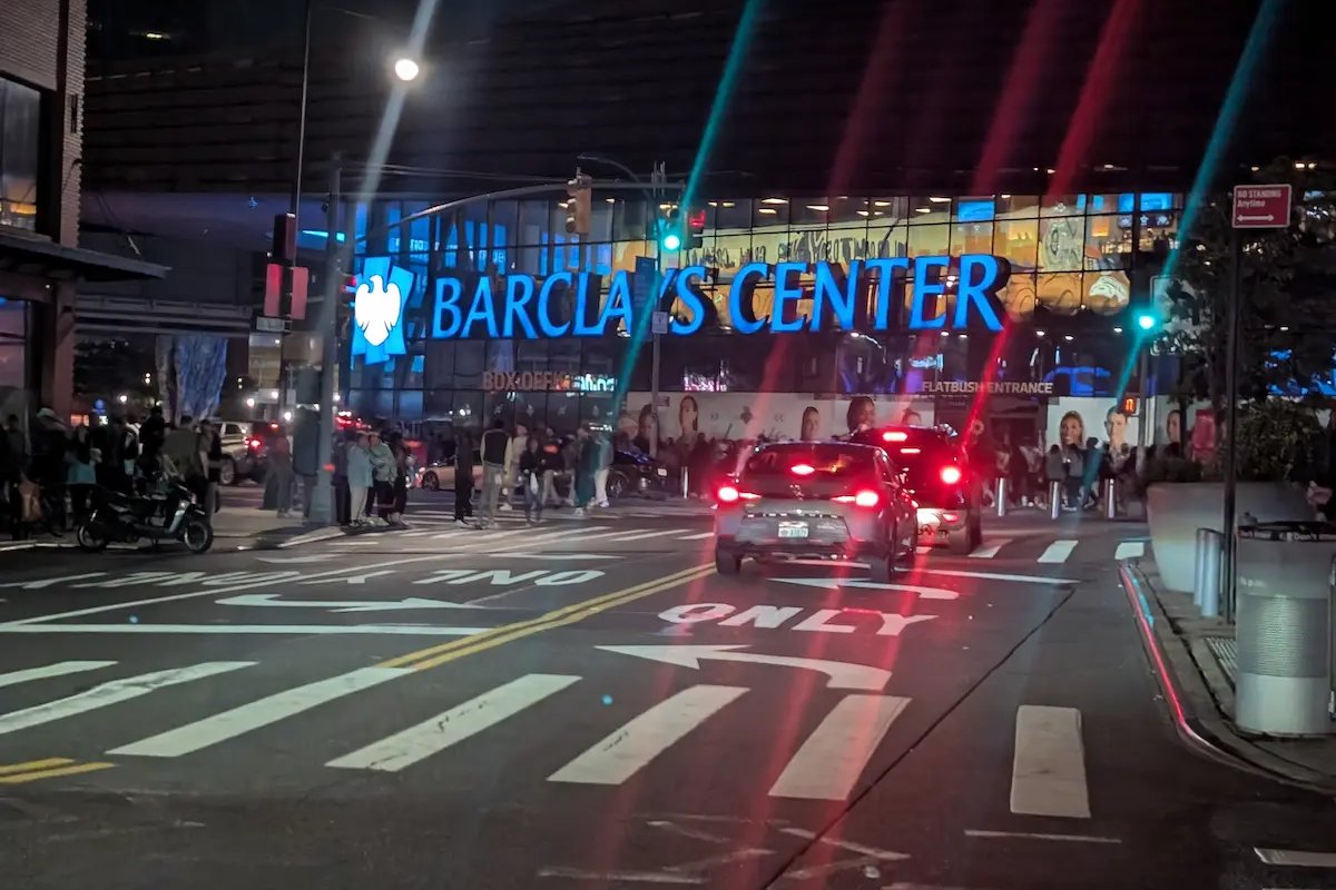 Arriving at the Barclays Center in Brooklyn for a New York Liberty game.