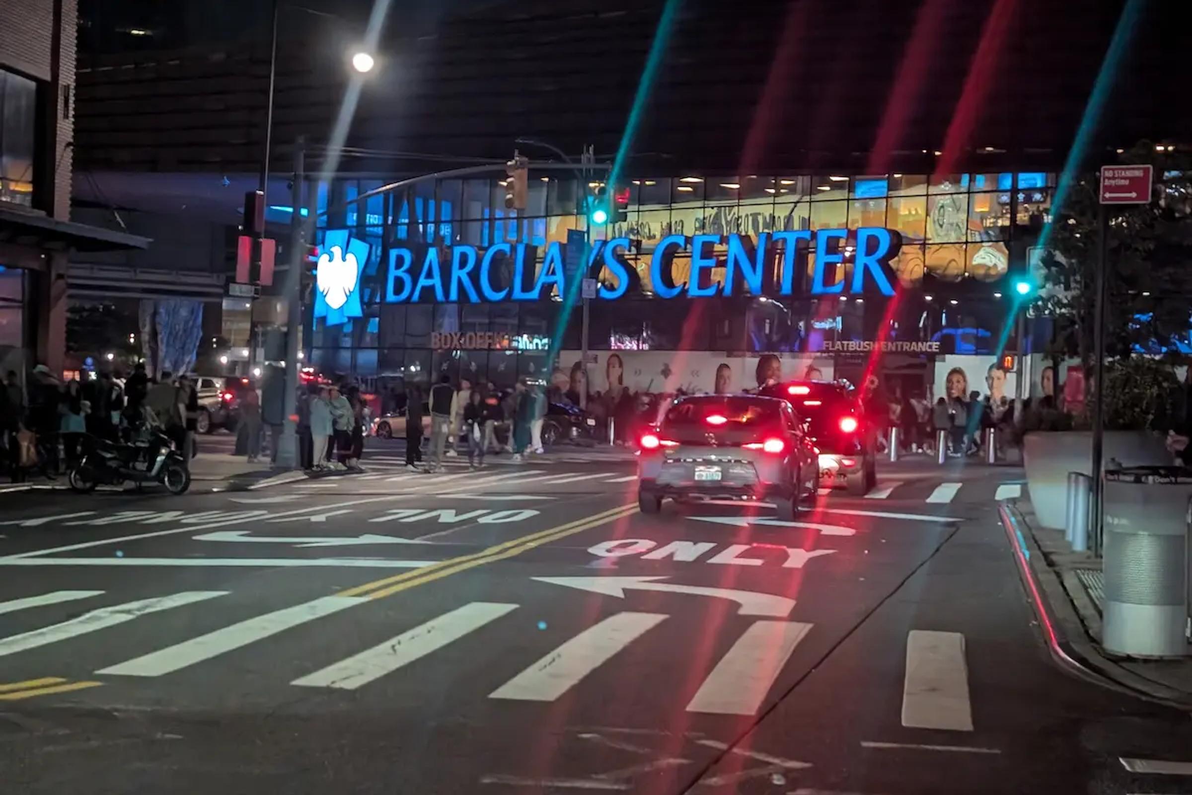 Arriving at the Barclays Center in Brooklyn for a New York Liberty game.
