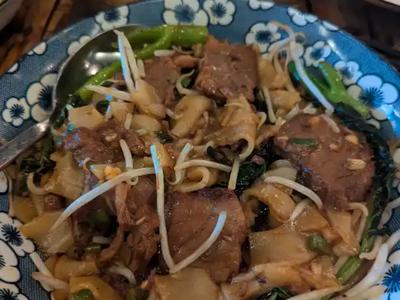 Beef Brisket Chow Fun ($25)