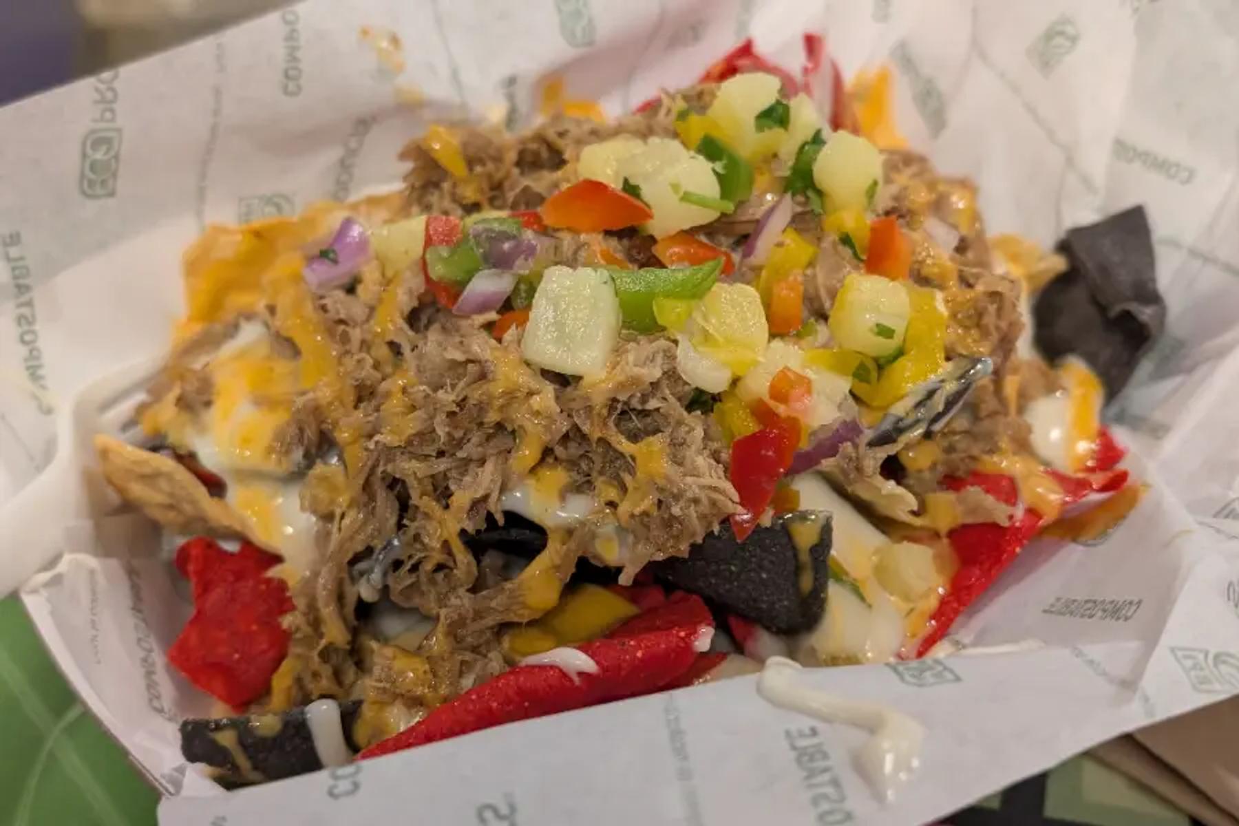 Pulled pork nachos with pineapple salsa