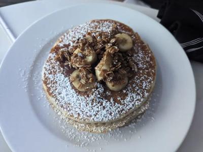 Banana Crunch Pancakes ($18)
