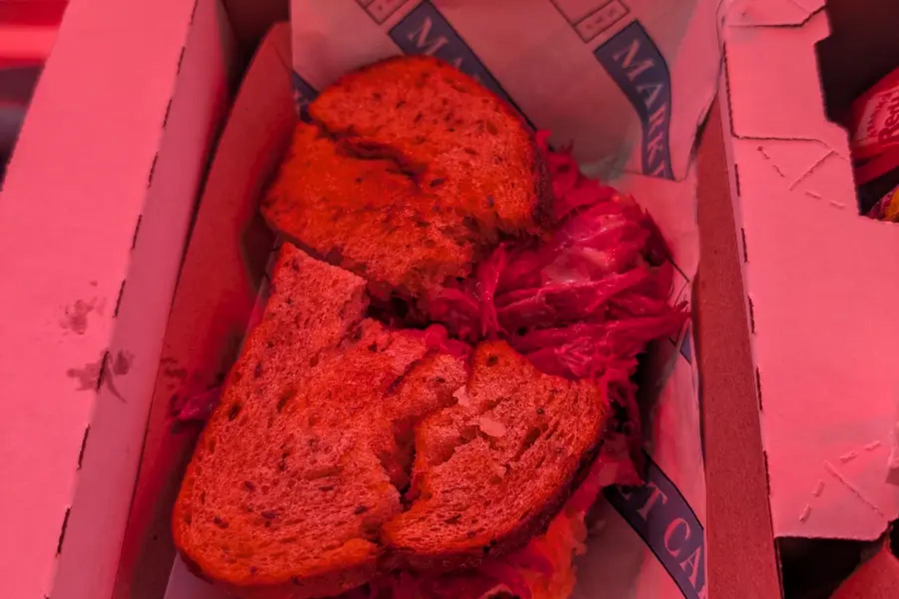 Corned beef sandwich on rye