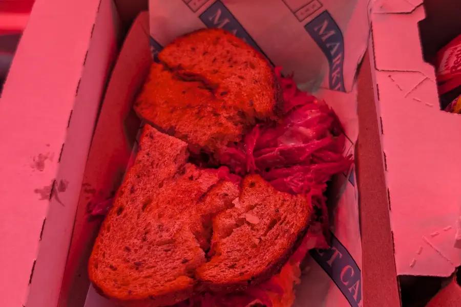 Corned beef sandwich on rye