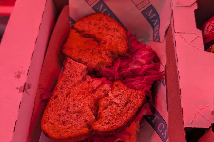 Corned beef sandwich on rye