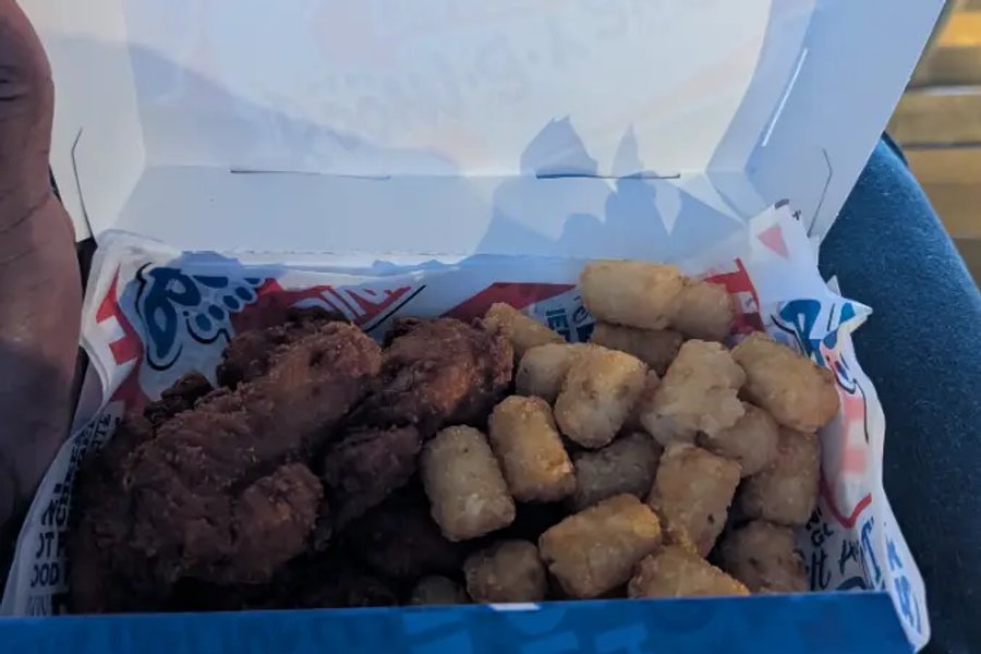 Fried chicken wings and tater tots