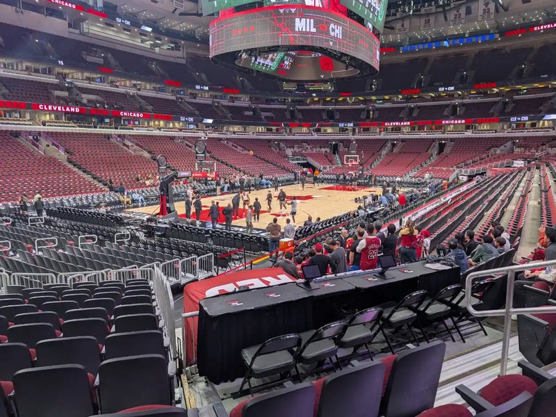 Empty seats at the United Center in Chicago before the Bulls game.