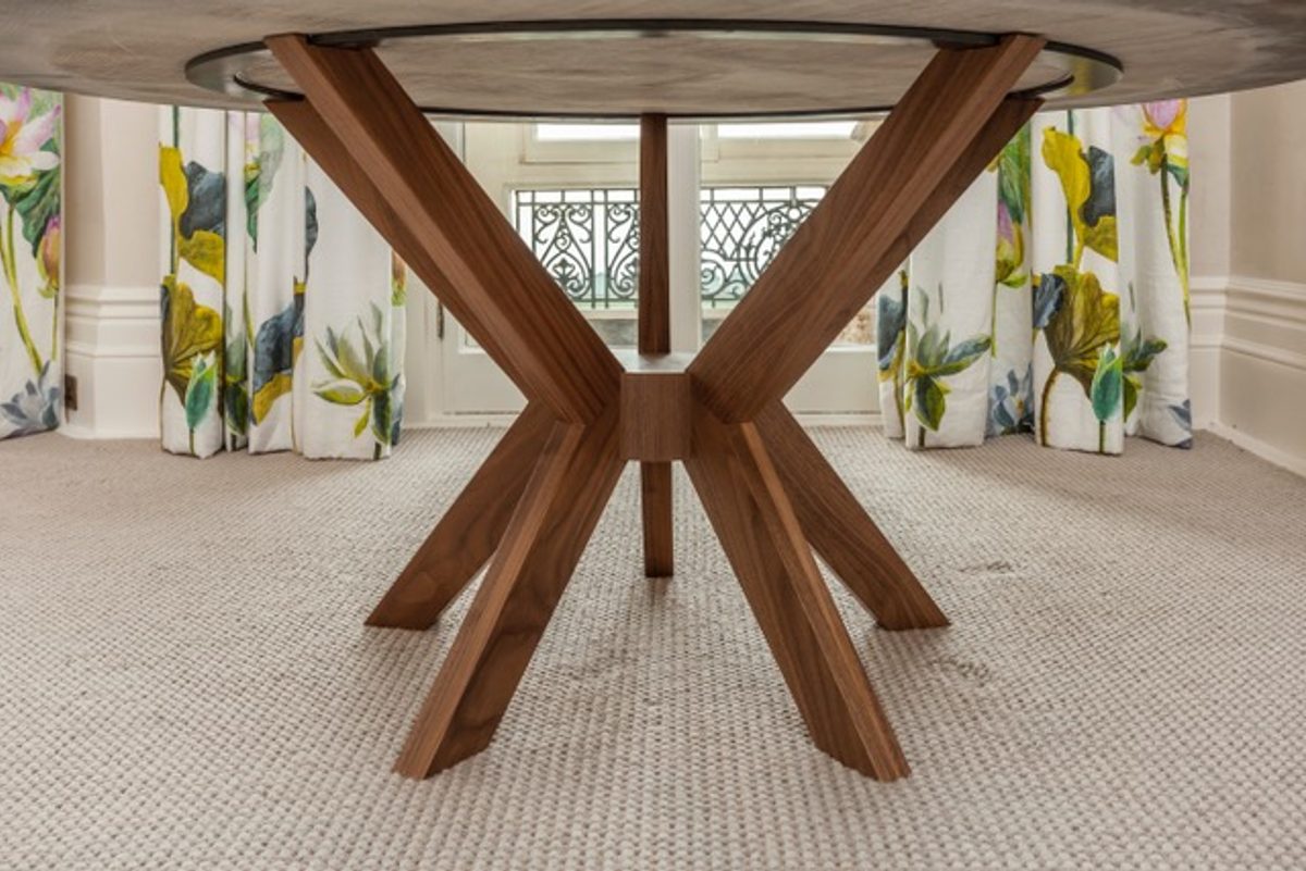Walnut and Marble Dining Table