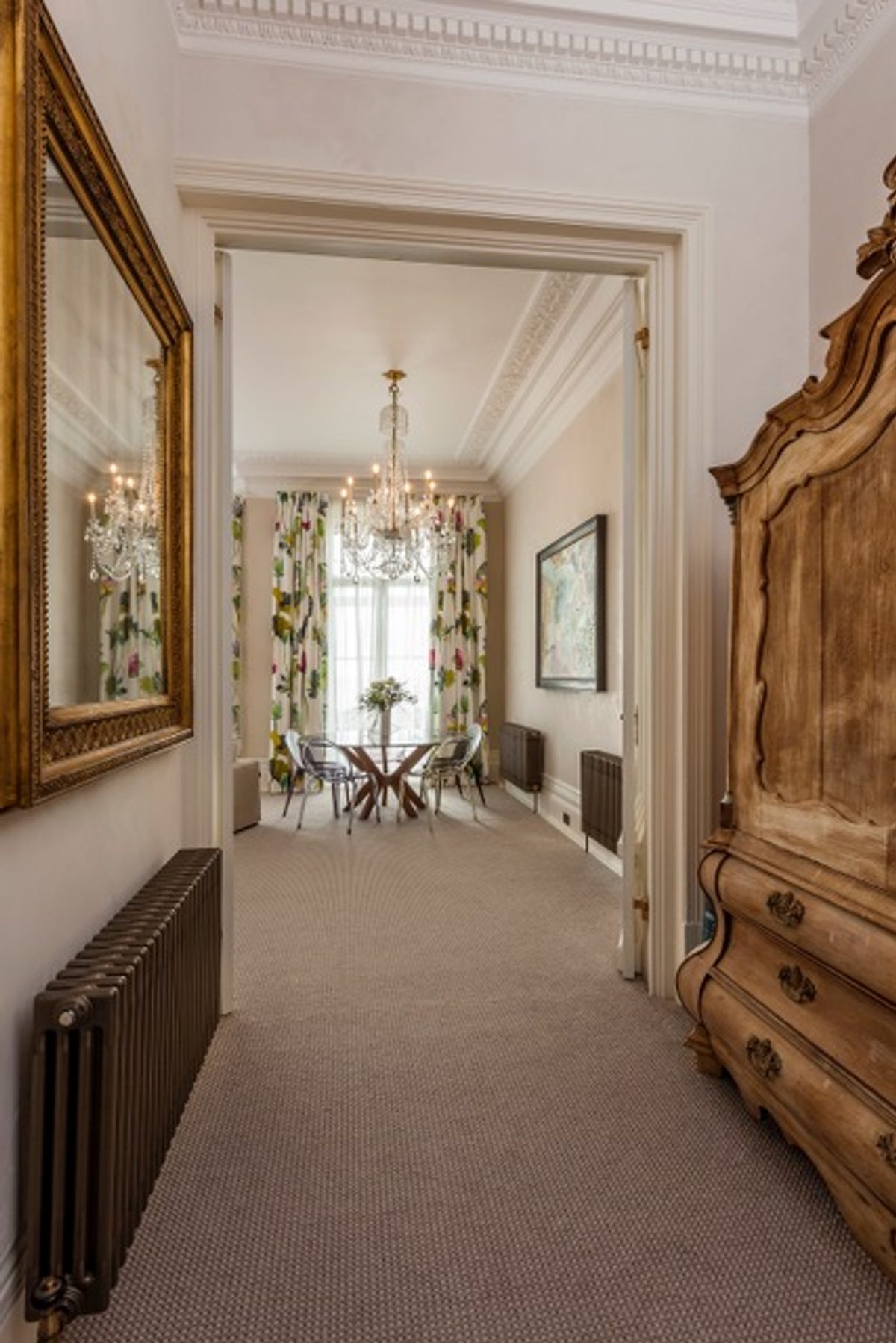 Walnut and Marble Dining Table