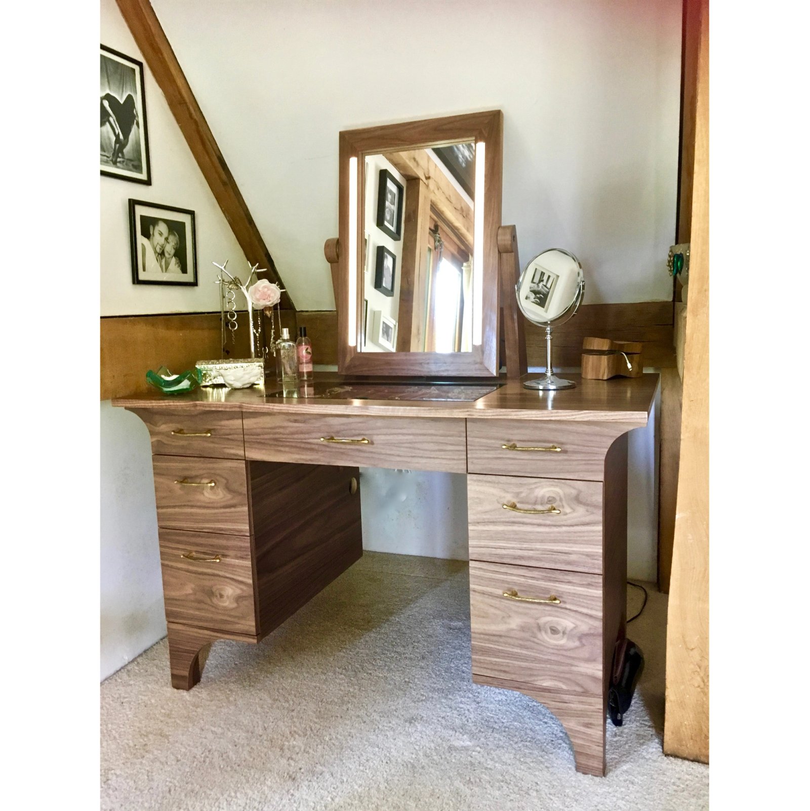 Walnut Veneered Dressing Table