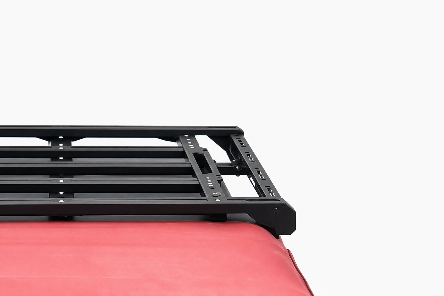 Nothing on the side of the rack. Everything you carry has to go on top of it.