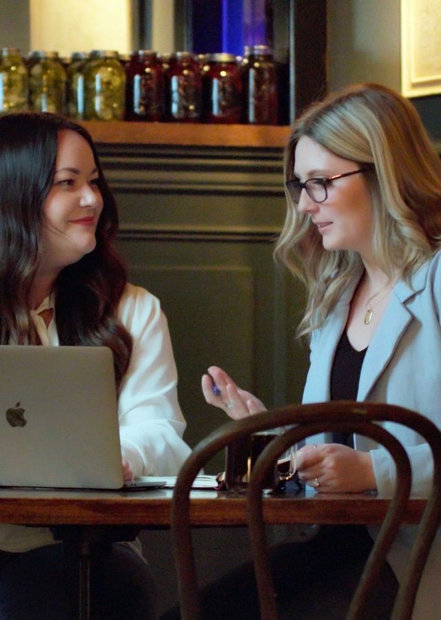 Claire and Amy working at Port City Royal