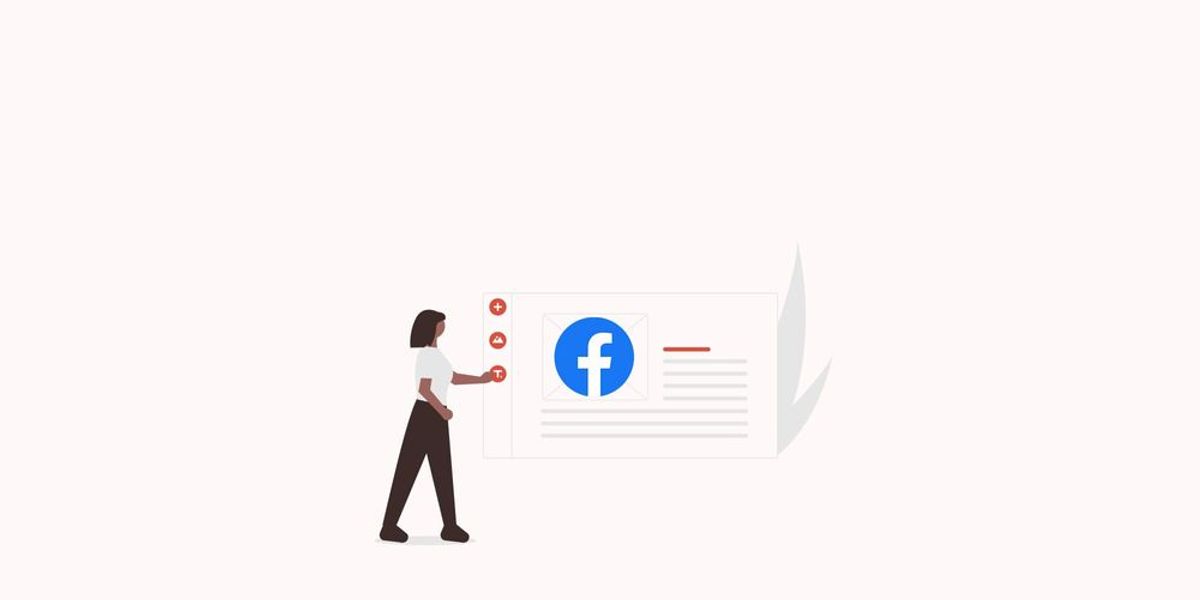 Facebook markedsføring illustrasjon