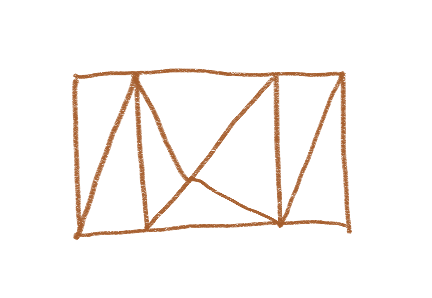 Croquis de la estructura triangulada de la cubierta de PSMA.