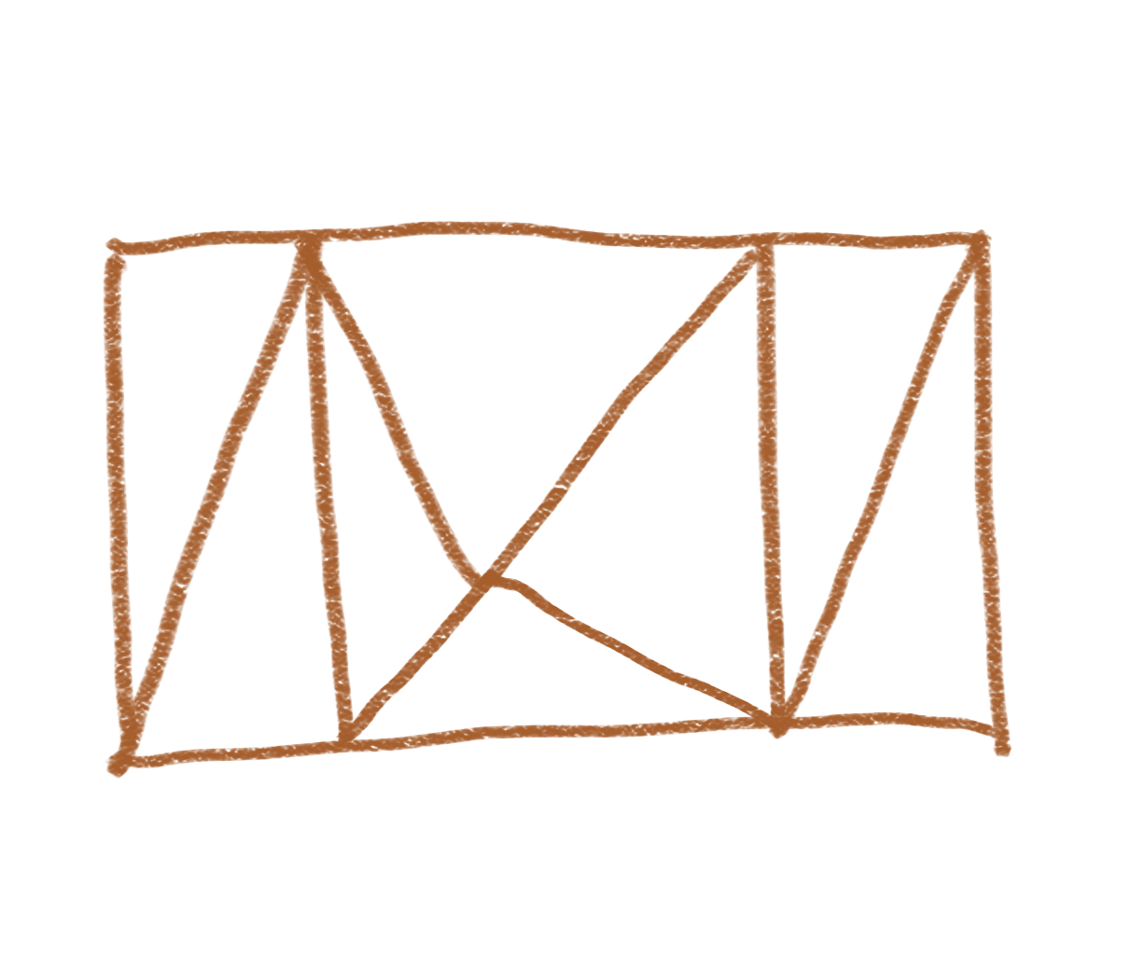 Croquis de la estructura triangulada de la cubierta de PSMA.