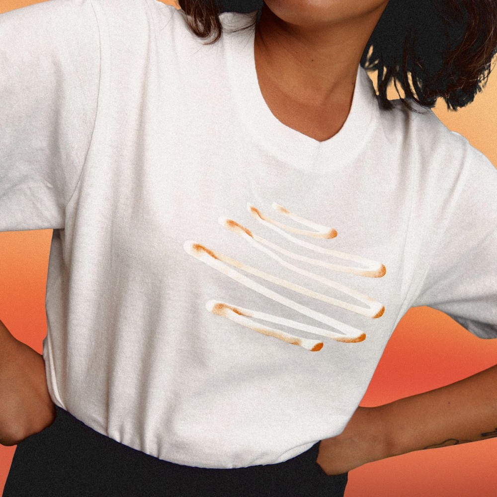 Female Model wearing Squiggle Tee.