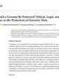 First page of the Biology paper 'Why Should a Genome Be Protected?', showing the title, authors and abstract