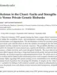 First page of the Biomolecules paper 'The Skeleton in the Closet: Faults and Strengths of Public Versus Private Genetic Biobanks', showing the title, authors and abstract.