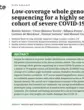 First page of the Gigabyte paper 'Low-coverage whole genome sequencing for severe COVID-19 patients', showing the title, authors and abstract