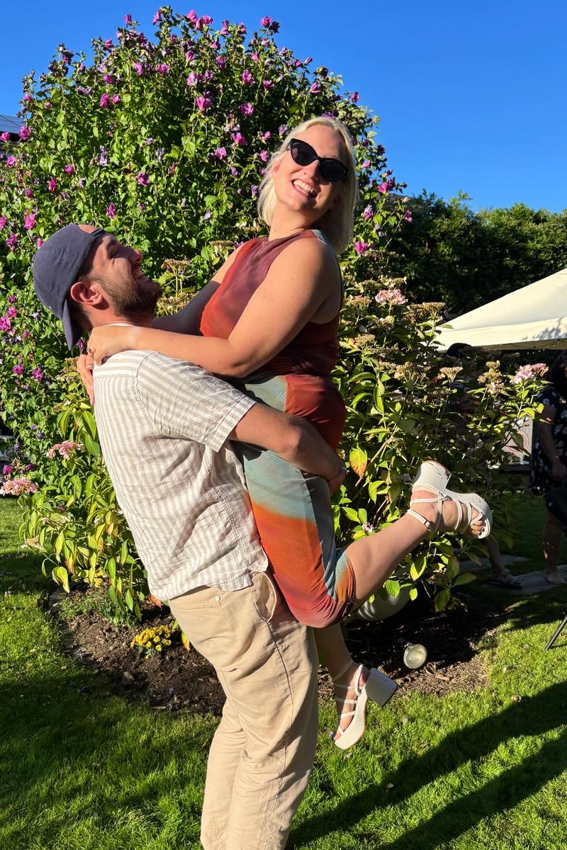 George and Phoebe in a garden