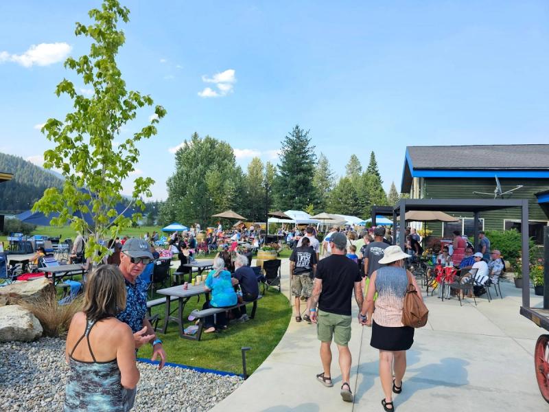 Crowds enjoy the weather at the Blue Heron