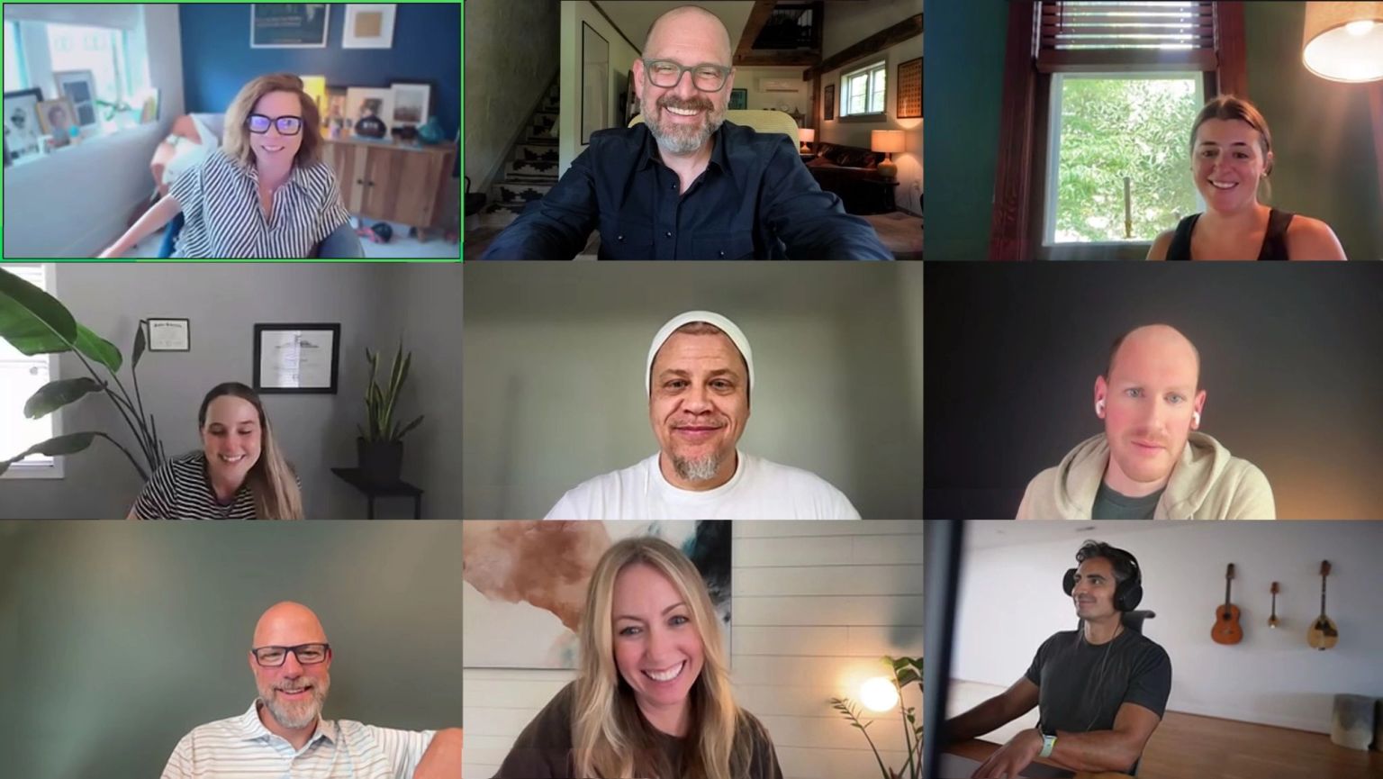 Screenshot of a zoom meeting with Thinkers and the DEEO team