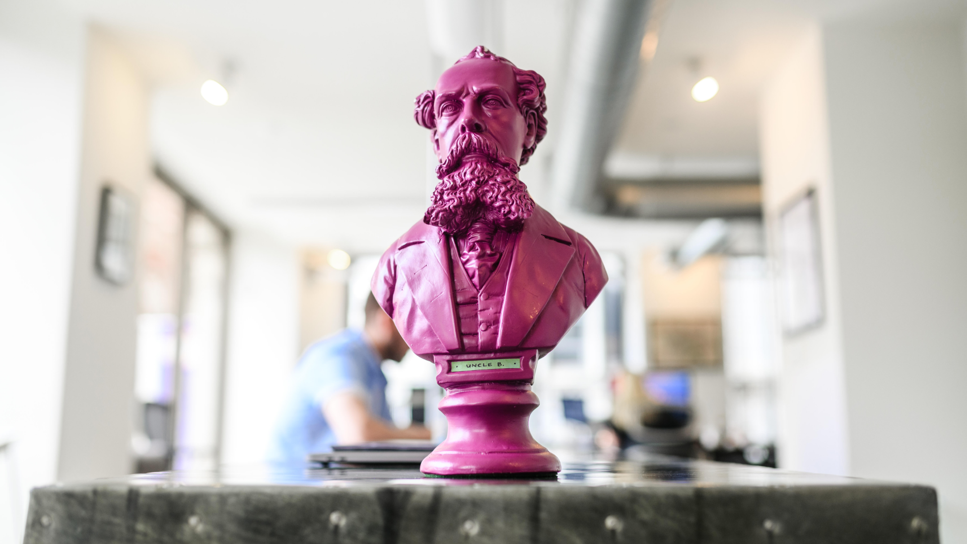 Photo of the Uncle B statue, a bust of a man