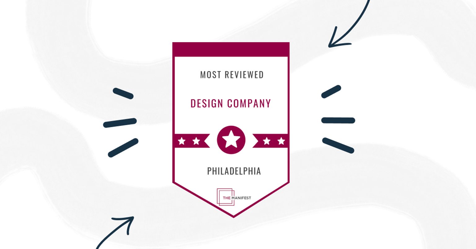 Manifest most reviewed design badge on illustrative background