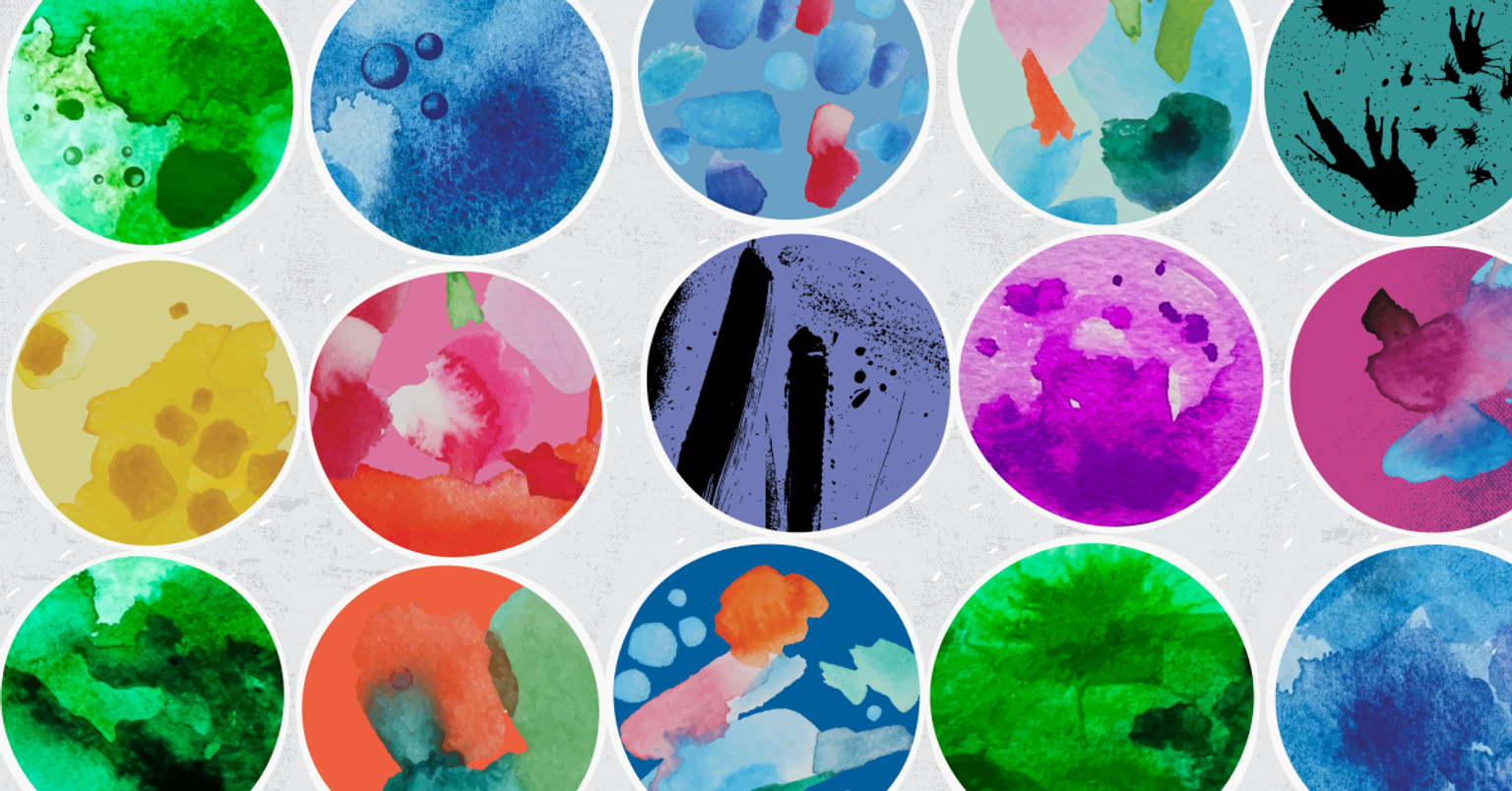 Abstract colorful petri dishes for pharmaceuticals