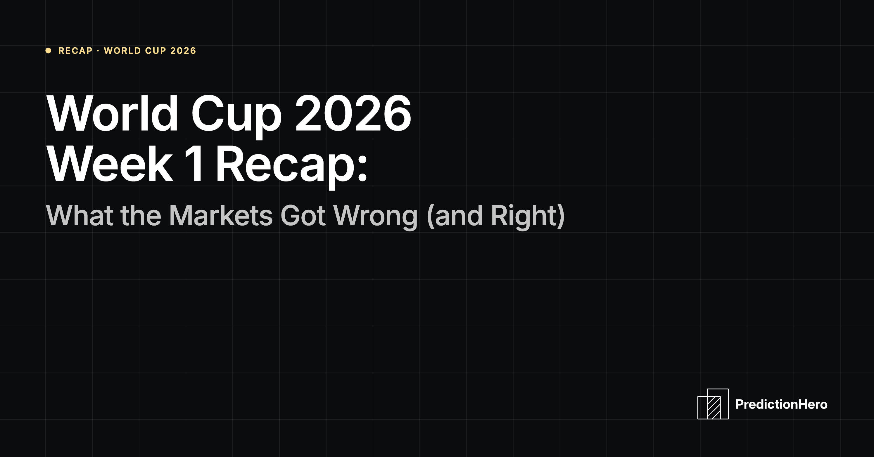 Line chart titled "The favorite flipped" showing France overtaking Spain in 2026 World Cup winner odds during Week 1.