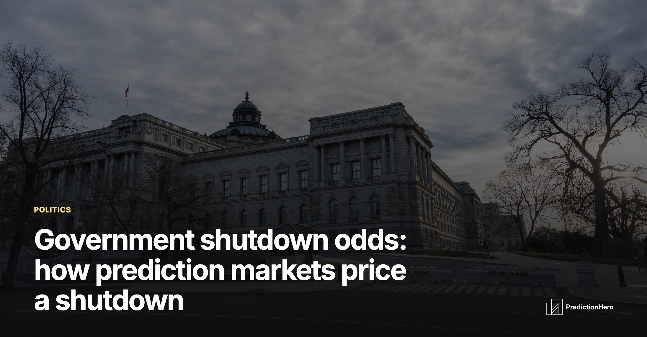 PredictionHero article image: Government shutdown odds.