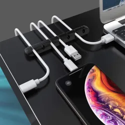 organizador para cables, ideal para sujetar todos los cables en la mesa y evitar que caigan