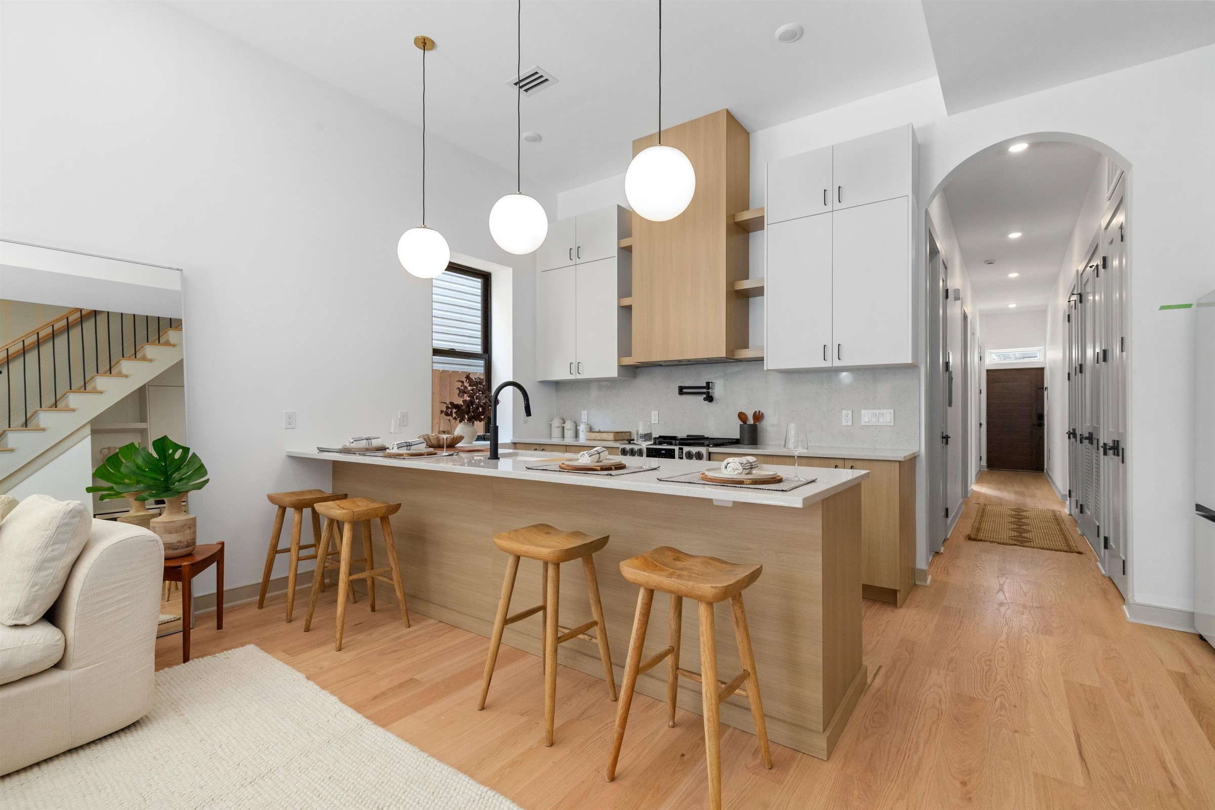 Jersey City Two-Tone Tafisa Townhome kitchen