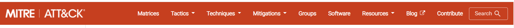 Figure 10. MITRE ATT&CK's navigation bar provides many ways to access data.